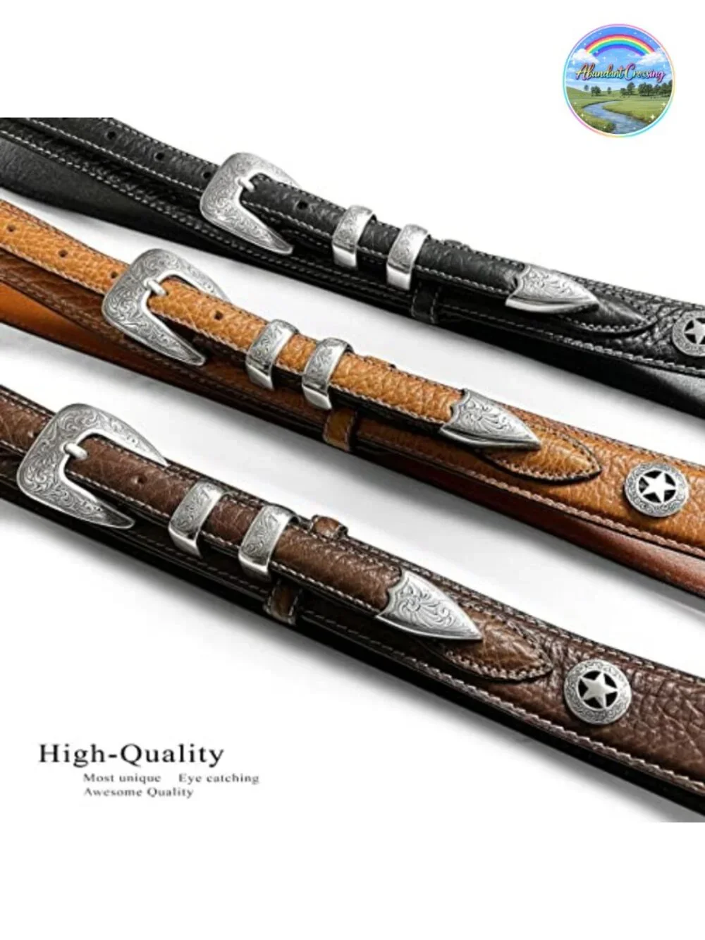 Genuine Leather Western Ranger Belt 35mm Taper to 19mm with Interchangeable